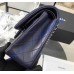 Chanel Small Classic Flap Bag in Dark Blue Lambskin with silver hardware