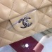 Chanel Small Classic Flap Bag in Tan Lambskin with silver hardware