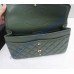 Chanel Jumbo Classic Flap Bag in Green Lambskin with golden hardware