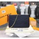 Louis Vuitton Monogram Empreinte Leather Double Zip Pochette Marine Rouge M63916