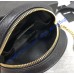 Saint Laurent VINYLE round camera bag in chevron-quilted grain de poudre embossed leather YSL610436-black