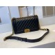 Chanel Boy Medium Quilted Flap Bag in Lambskin C67086A-black