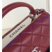 Chanel Flap Bag with Top Handle C92236B-wine-red