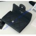 Chanel Quilted Card Holder in Caviar Leather CW80799-BB-black