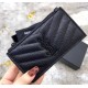 Saint Laurent Cassandre Matelasse Fragments Zipped Card Case In Grain De Poudre Embossed Leather YW607915-C