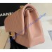 Chanel Small Classic Flap Bag in Pink Caviar Leather with golden hardware