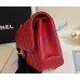 Chanel Small Classic Flap Bag in Red Caviar Leather with golden hardware