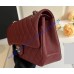Chanel Small Classic Flap Bag in Wine Red Caviar Leather with silver hardware