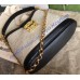 Gucci Small Debossed GG Leather Shoulder Handbag GU675788-white-black