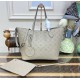 Louis Vuitton Mahina Leather Blossom MM M21851-light-gray