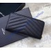 Saint Laurent Cassandre Matelasse Zip Around Wallet In Grain De Poudre Embossed Leather YW358094-A-black