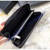 Saint Laurent Cassandre Matelasse Zip Around Wallet In Grain De Poudre Embossed Leather YW358094-B-black