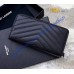 Saint Laurent Cassandre Matelasse Zip Around Wallet In Grain De Poudre Embossed Leather YW358094-C-black