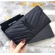 Saint Laurent Cassandre Matelasse Large Flap Wallet in Grain De Poudre Embossed Leather YW372264-C