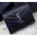 Saint Laurent Cassandre Matelasse Compact Tri Fold Wallet In Quilted Lambskin YW403943-B