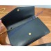 Saint Laurent UPTOWN chain wallet in grain de poudre embossed leather YSL607788-black