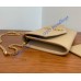 Saint Laurent UPTOWN chain wallet in grain de poudre embossed leather YSL607788-tan
