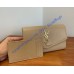 Saint Laurent UPTOWN chain wallet in grain de poudre embossed leather YSL607788-tan