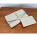 Saint Laurent UPTOWN chain wallet in grain de poudre embossed leather YSL607788-white