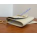 Saint Laurent UPTOWN chain wallet in grain de poudre embossed leather YSL607788-white