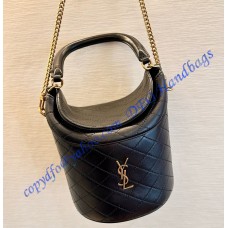 Saint Laurent Gaby bucket bag in lambskin YSL763961-black