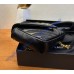 Saint Laurent College mini chain bag in shiny crackled leather YSL779430-black