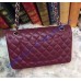 Chanel Small Classic Flap Bag in Wine Red Lambskin with silver hardware