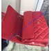 Chanel Jumbo Classic Flap Bag in Red Lambskin with golden hardware