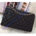 Chanel Jumbo Classic Flap Bag in Black Lambskin with silver hardware