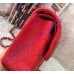 Chanel Jumbo Classic Flap Bag in Red Lambskin with silver hardware