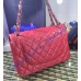 Chanel Jumbo Classic Flap Bag in Red Caviar Leather with silver hardware