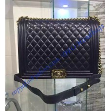 Chanel Boy Large Quilted Flap Bag in Black