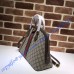 Ophidia GG Medium Top Handle Bag with Brown Leather Trim