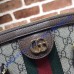 Ophidia GG Medium Top Handle Bag with Brown Leather Trim