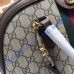 Ophidia GG Medium Top Handle Bag with Brown Leather Trim