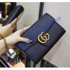 GG Marmont Black Leather Mini Chain Bag