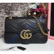 Medium GG Marmont Matelasse Shoulder Bag Black