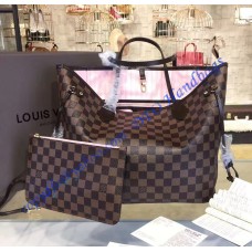 Louis Vuitton Damier Ebene Canvas Rose Ballerine Neverfull MM N41603