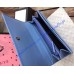 Gucci GG Marmont continental wallet in Blue leather with a chevron design