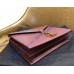 Cassandra Chain Envelope Flap Bag in Wine Red Leather