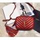 Saint Laurent Chevron Lou Belt Bag Red