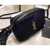 Lou Camera Bag in Black Matelasse Leather