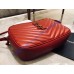 Saint Laurent Lou Camera Bag in Red Matelasse Leather