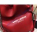 Teddy Drawstring Bag in Red Smooth Leather
