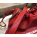 Teddy Drawstring Bag in Red Smooth Leather