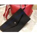Teddy Drawstring Bag in Red Smooth Leather
