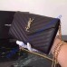 Monogram Chain Wallet in Black Grain de Poudre Textured Matelasse Leather with Gold-toned Hardware