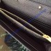 Monogram Chain Wallet in Black Grain de Poudre Textured Matelasse Leather with Gold-toned Hardware