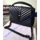 Saint Laurent Classic Medium College Monogram Bag in Black Malelasse Leather with Black-toned Hardware