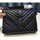 Saint Laurent Classic Medium College Monogram Bag in Black Malelasse Leather